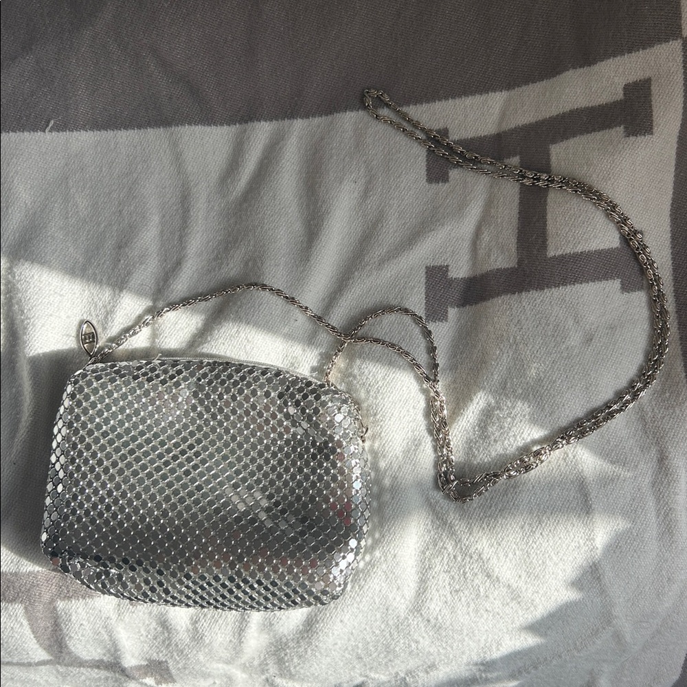 Silver Mesh Crossbody Bag